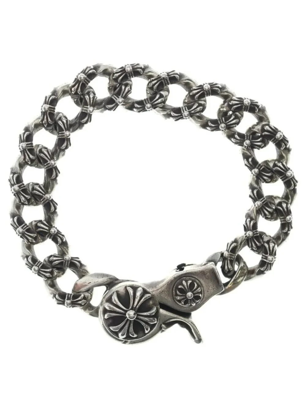 Chrome Hearts Vintage EX Fncy Chn Lnk Extra Fancy Link Clip Bracelet 15 Links